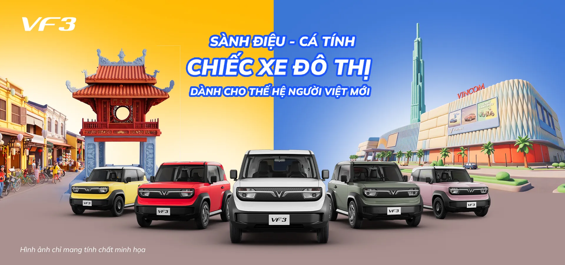 VF3 Eco – xe điện mini đô thị VinFast Hà Nội